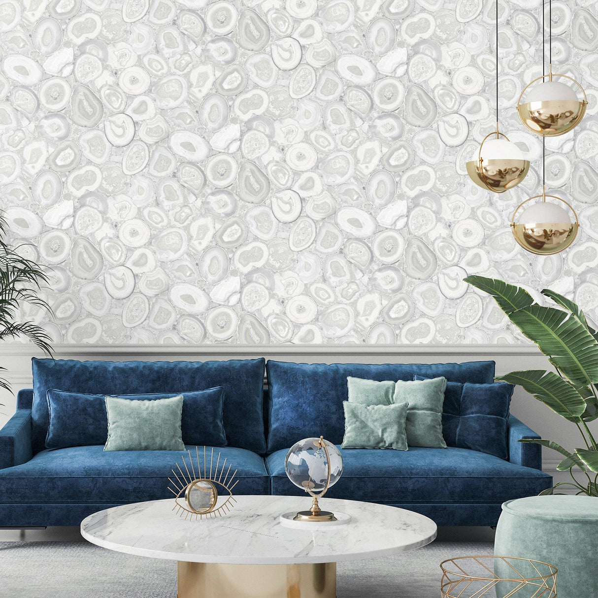 Galerie GH51221-23 Pepper Agate Silver Grey Wallpaper GH51221-23 Silver Grey Wallpaper