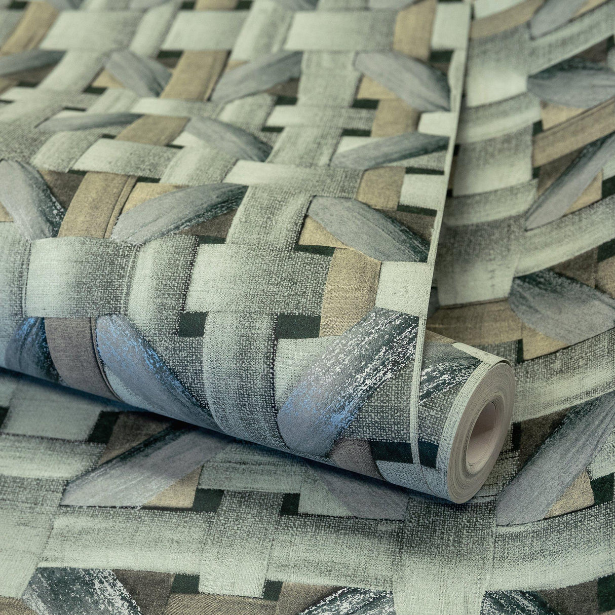 Galerie GH65341-23 Pepper Octagonal Honeycomb Green Wallpaper GH65341-23 Green Wallpaper