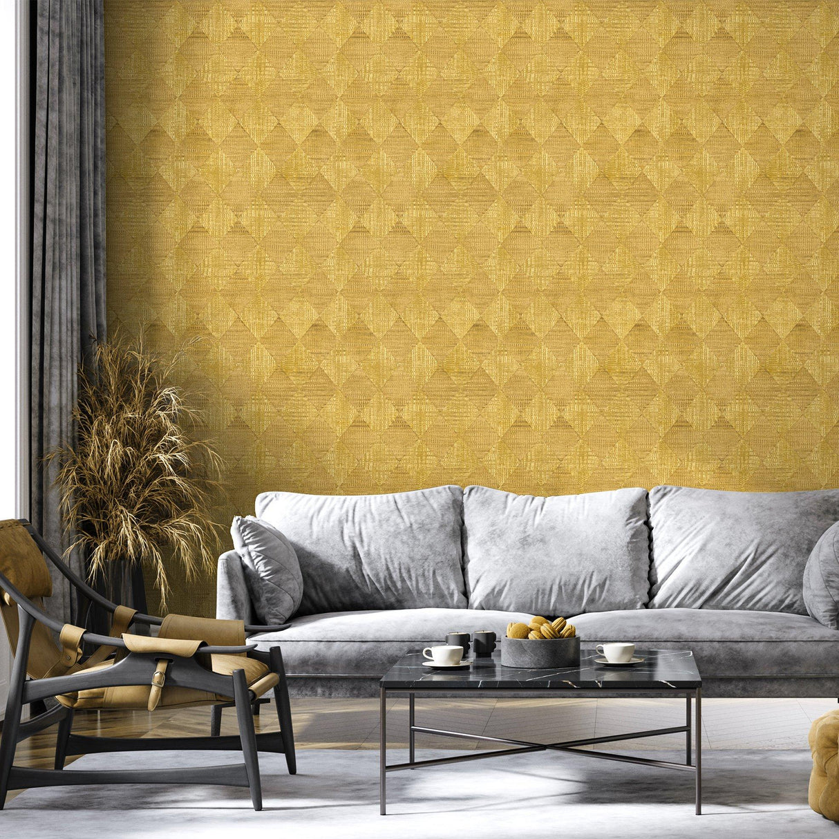 Galerie GH65344-23 Pepper Raffia Yellow Wallpaper GH65344-23 Yellow Wallpaper
