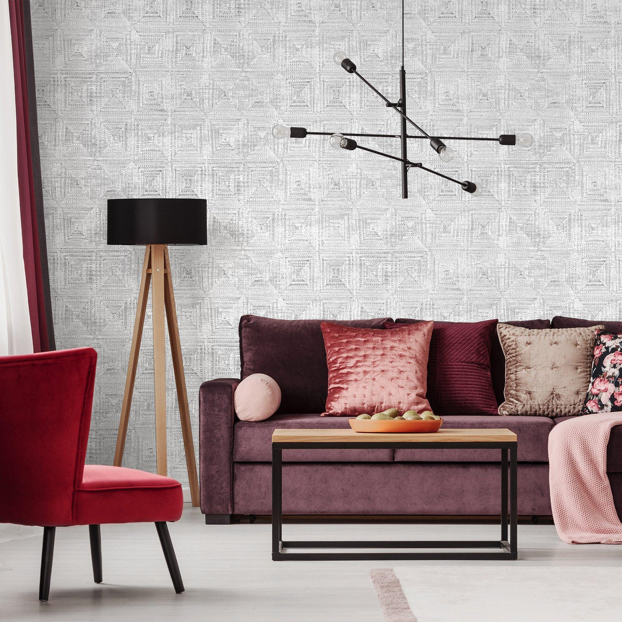 Galerie GH65349-23 Pepper Raffia Silver Grey Wallpaper GH65349-23 Silver Grey Wallpaper