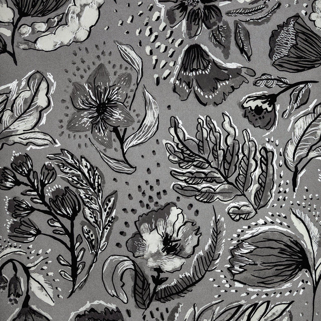 Galerie GH81335-23 Pepper Wild Garden Silver Grey Wallpaper GH81335-23 Silver Grey Wallpaper