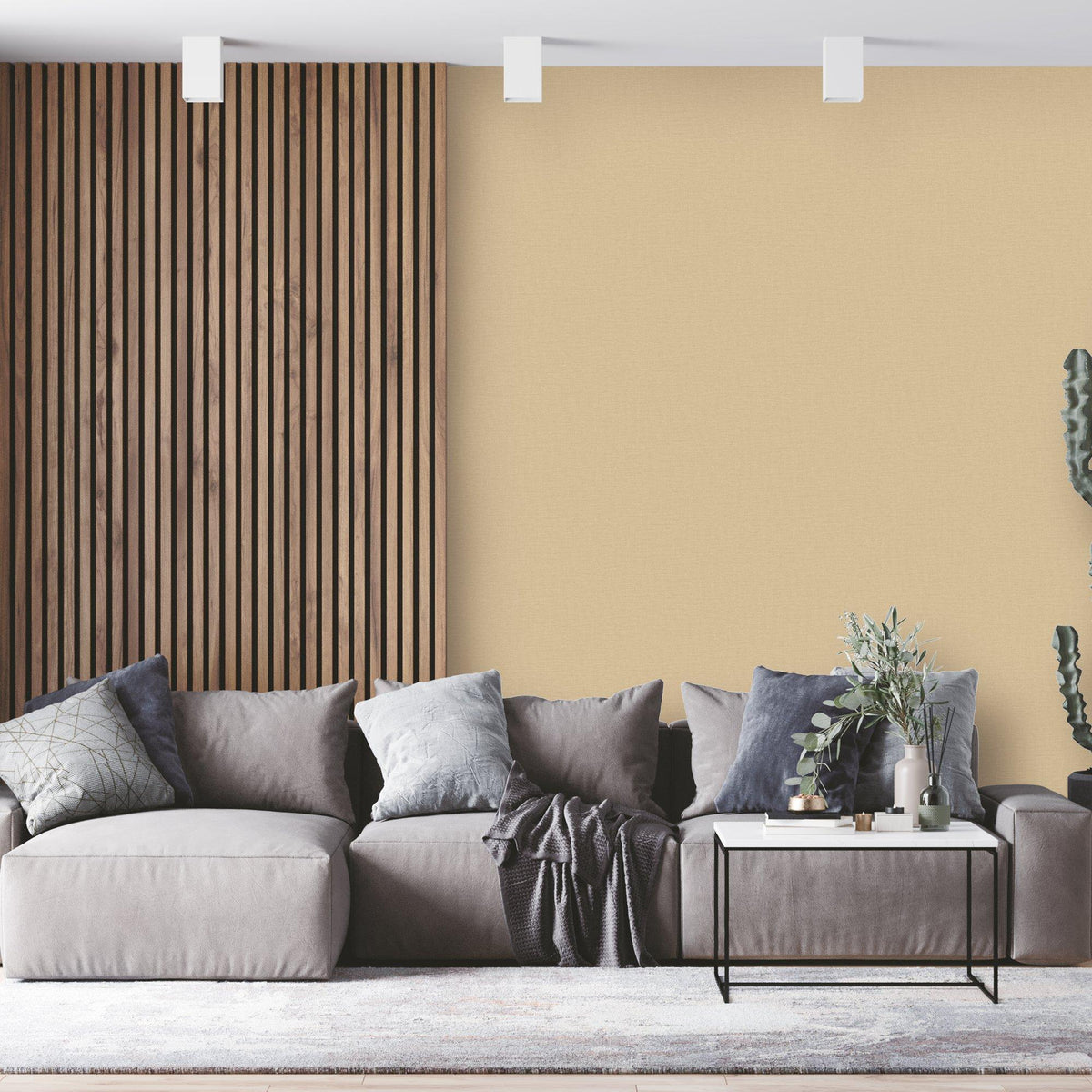 Galerie LB25133 Off The Wall Nuance Plain Texture Yellow Wallpaper LB25133 Yellow Wallpaper