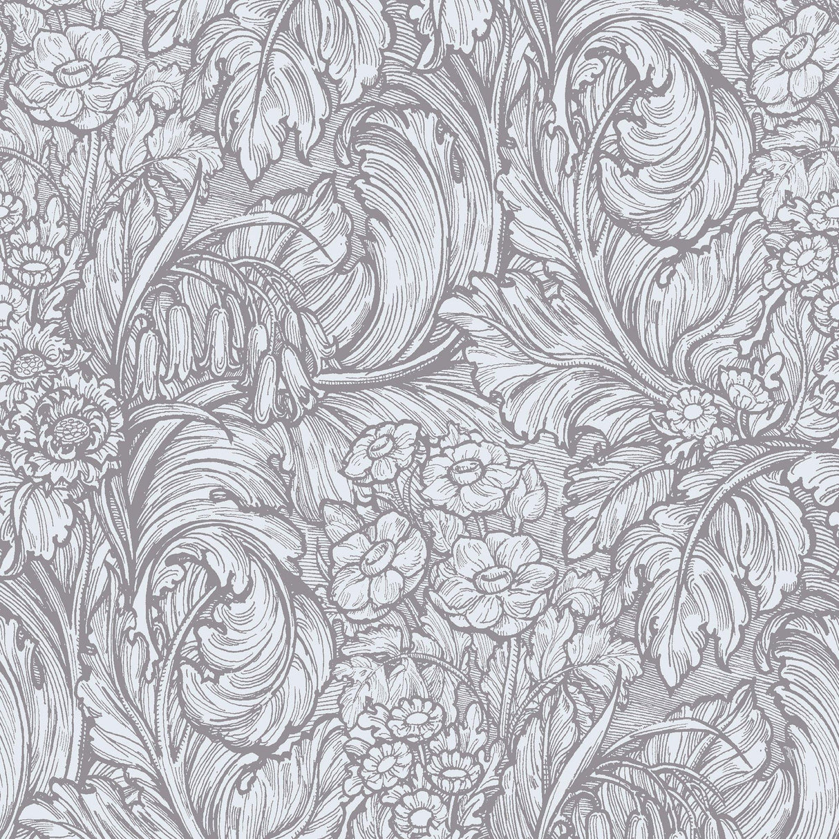 Galerie LB25137 Off The Wall Hedgerovia Silver Grey Wallpaper LB25137 Silver Grey Wallpaper