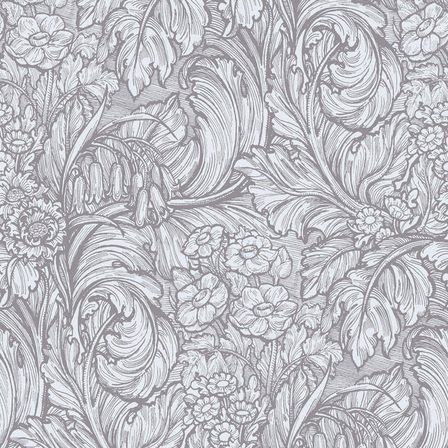 Galerie LB25137 Off The Wall Hedgerovia Silver Grey Wallpaper LB25137 Silver Grey Wallpaper