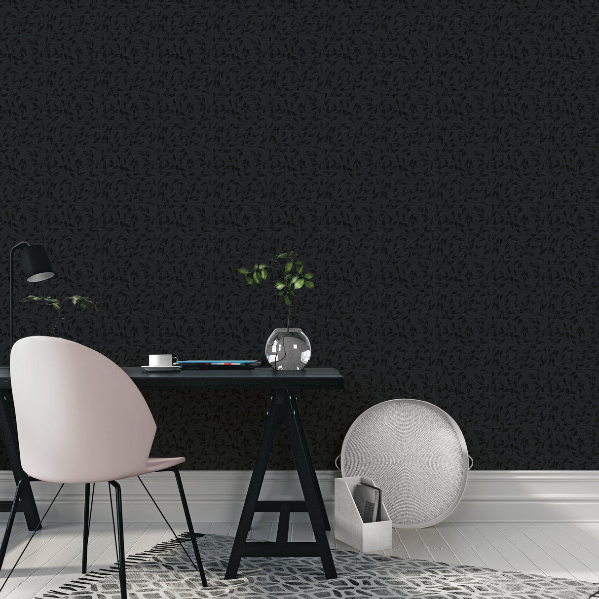 Galerie LB25160 Off The Wall Tit Willow Blue Wallpaper LB25160 Blue Wallpaper
