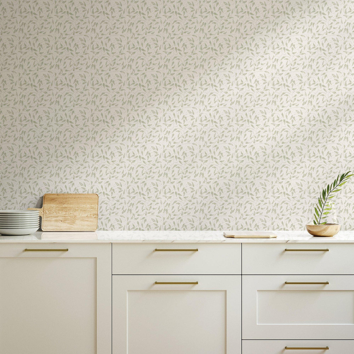 Galerie LB25159 Off The Wall Tit Willow Green Wallpaper LB25159 Green Wallpaper