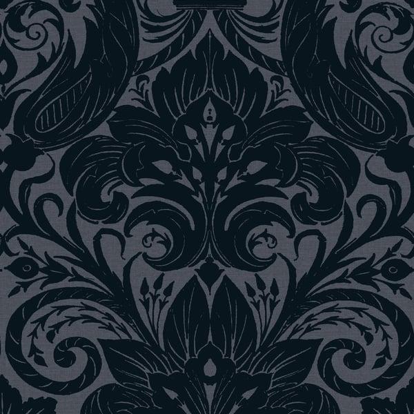 Galerie LB25169 Damask Sauvage Blue Wallpaper