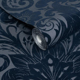Galerie LB25169 Off The Wall Damask Sauvage Blue Wallpaper LB25169 Blue Wallpaper