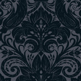 Galerie LB25169 Off The Wall Damask Sauvage Blue Wallpaper LB25169 Blue Wallpaper