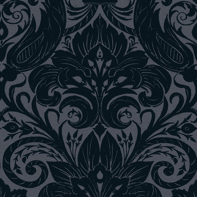 Galerie LB25169 Off The Wall Damask Sauvage Blue Wallpaper LB25169 Blue Wallpaper