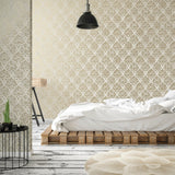 Galerie MT2020 Lustre Modern Damask Gold Wallpaper MT2020 Gold Wallpaper
