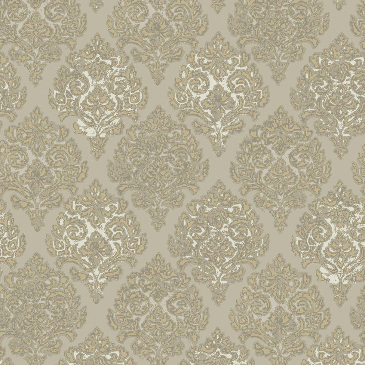 Galerie MT2022 Lustre Modern Damask Gold Wallpaper MT2022 Gold Wallpaper