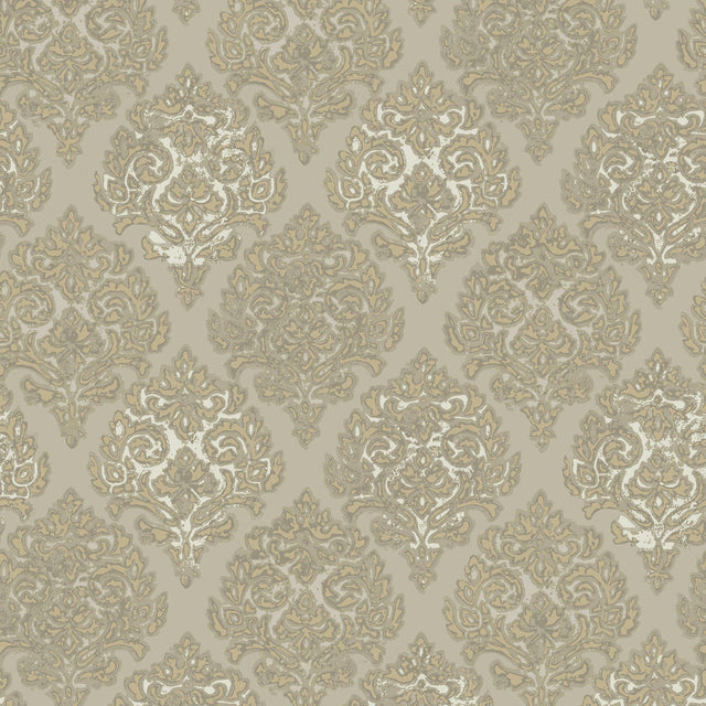 Galerie MT2022 Lustre Modern Damask Gold Wallpaper MT2022 Gold Wallpaper