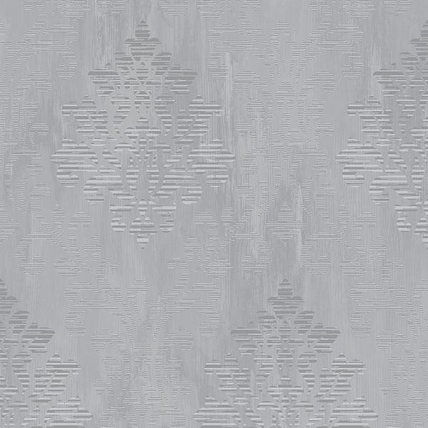 Galerie W78181 Modern Metallic Damask Silver Grey Wallpaper