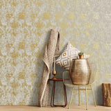 Galerie W78224 Metallic FX Metallic Industrial Texture Gold Wallpaper W78224 Gold Wallpaper
