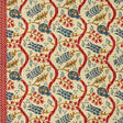 Brunschwig & Fils NISIOTIKO LINEN PRINT POMEGRANATE/OXFORD BLUE Fabric