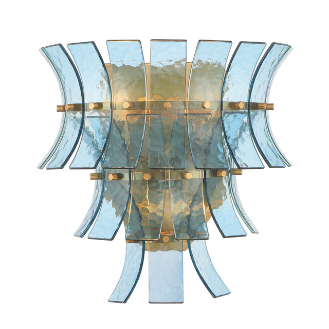 Crystorama Abigail 3 Light Aged Brass Sconce