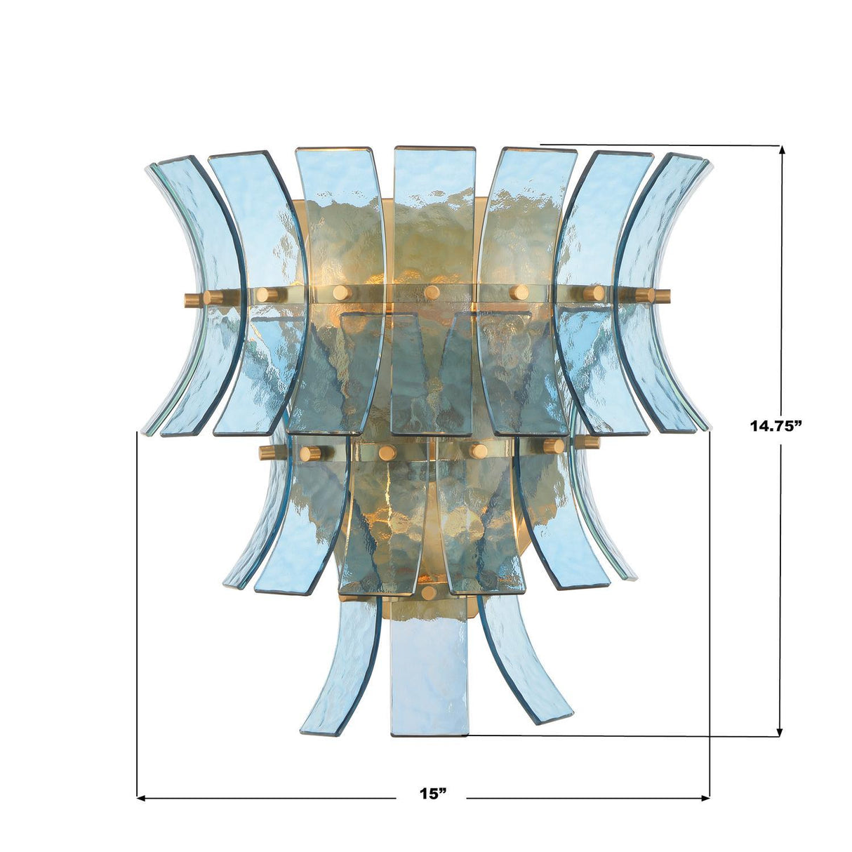 Crystorama Abigail 3 Light Aged Brass Sconce
