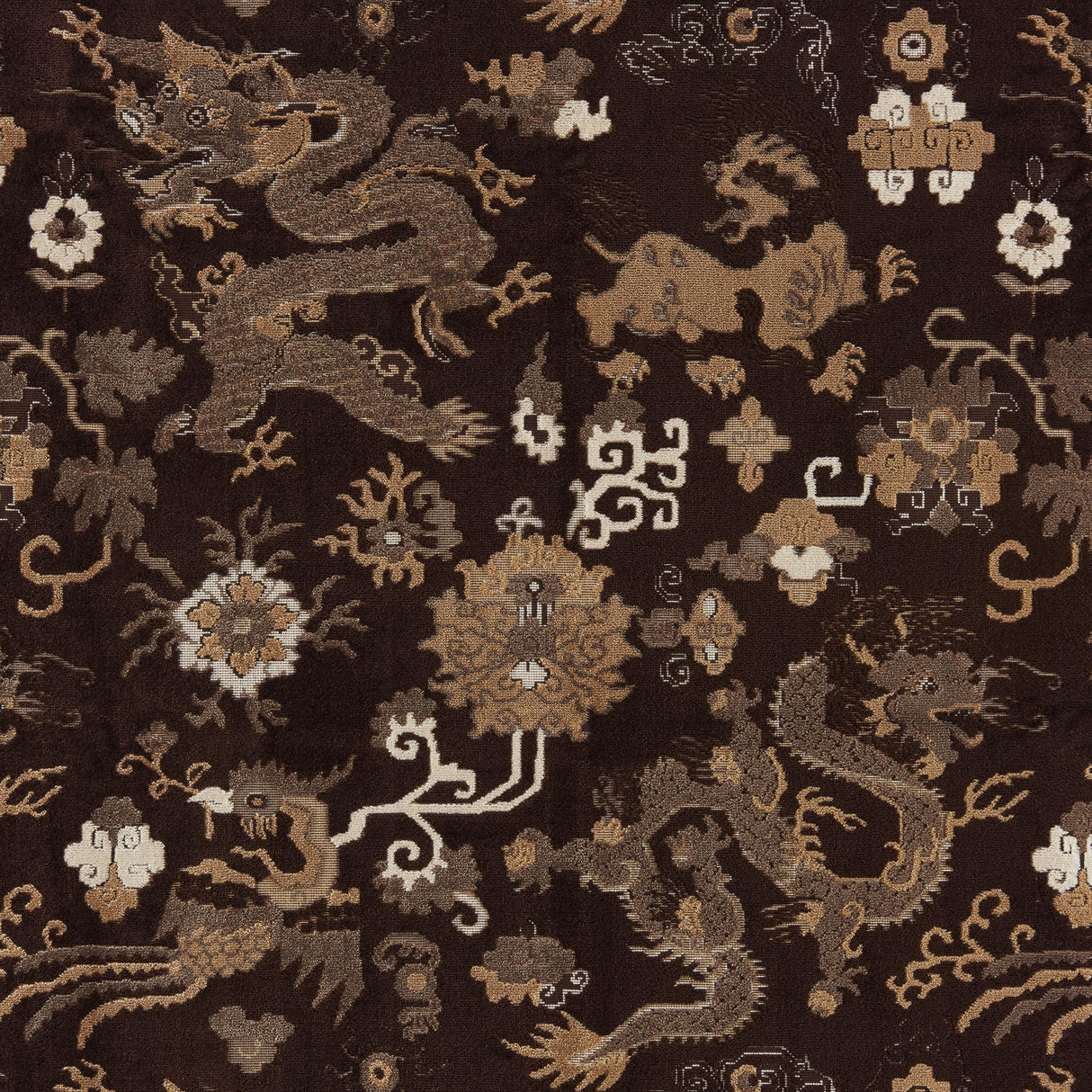 Brunschwig & Fils LE DRAGON VELVET UMBER Upholstery Fabric
