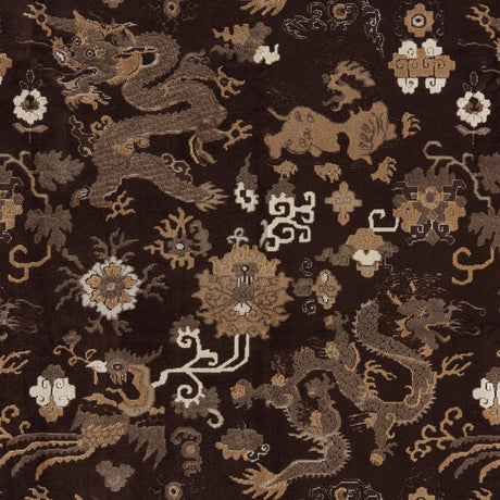 Brunschwig & Fils LE DRAGON VELVET UMBER Upholstery Fabric