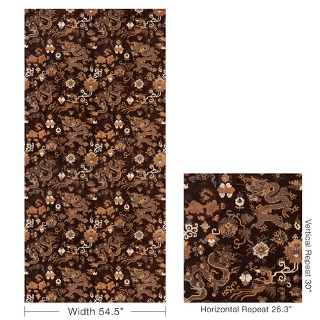 Brunschwig & Fils LE DRAGON VELVET UMBER Upholstery Fabric