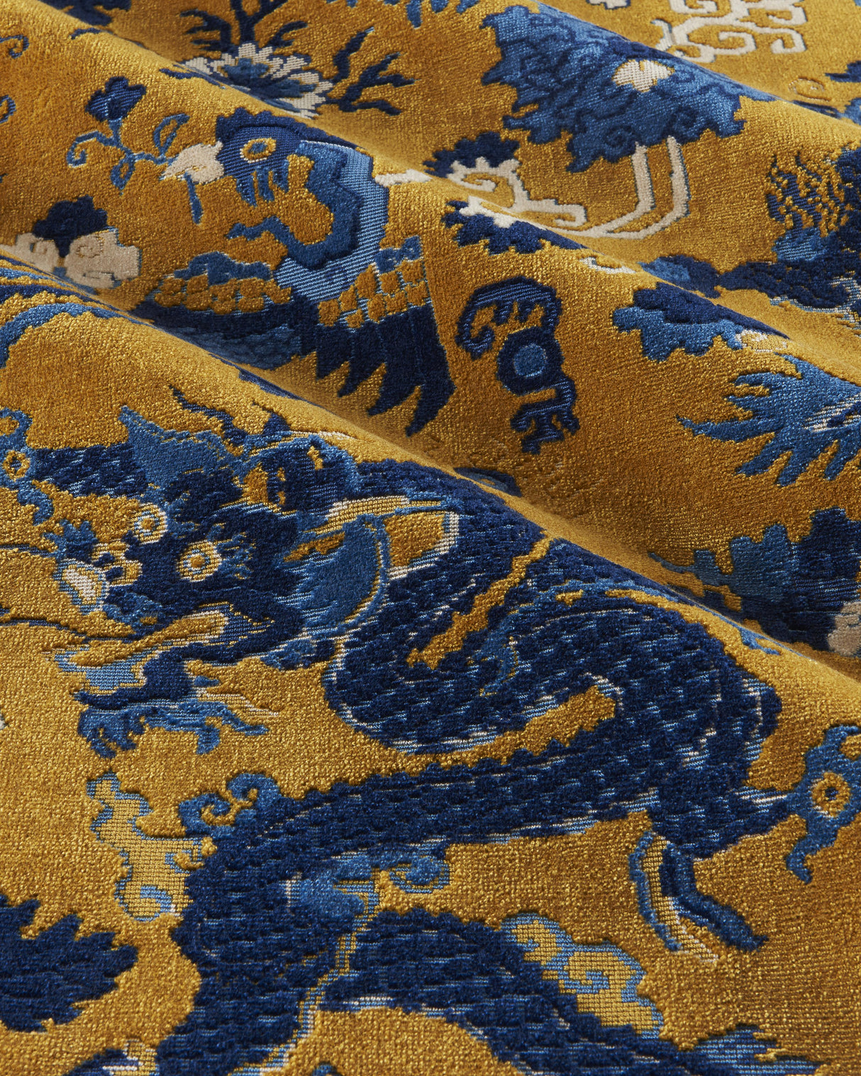 Brunschwig & Fils LE DRAGON VELVET GOLD Upholstery Fabric