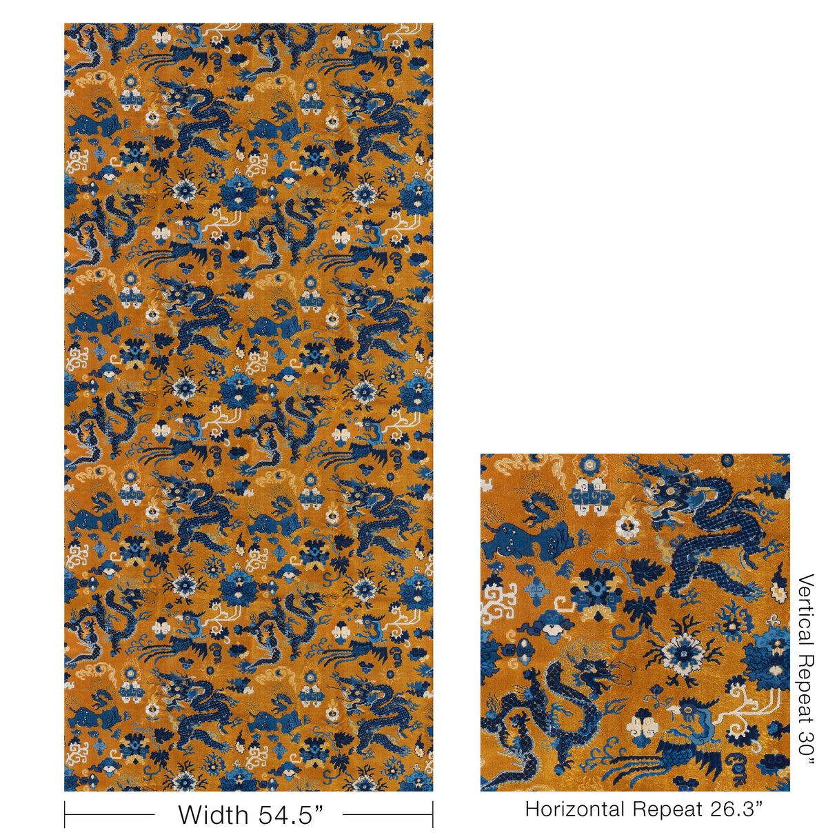 Brunschwig & Fils LE DRAGON VELVET GOLD Upholstery Fabric