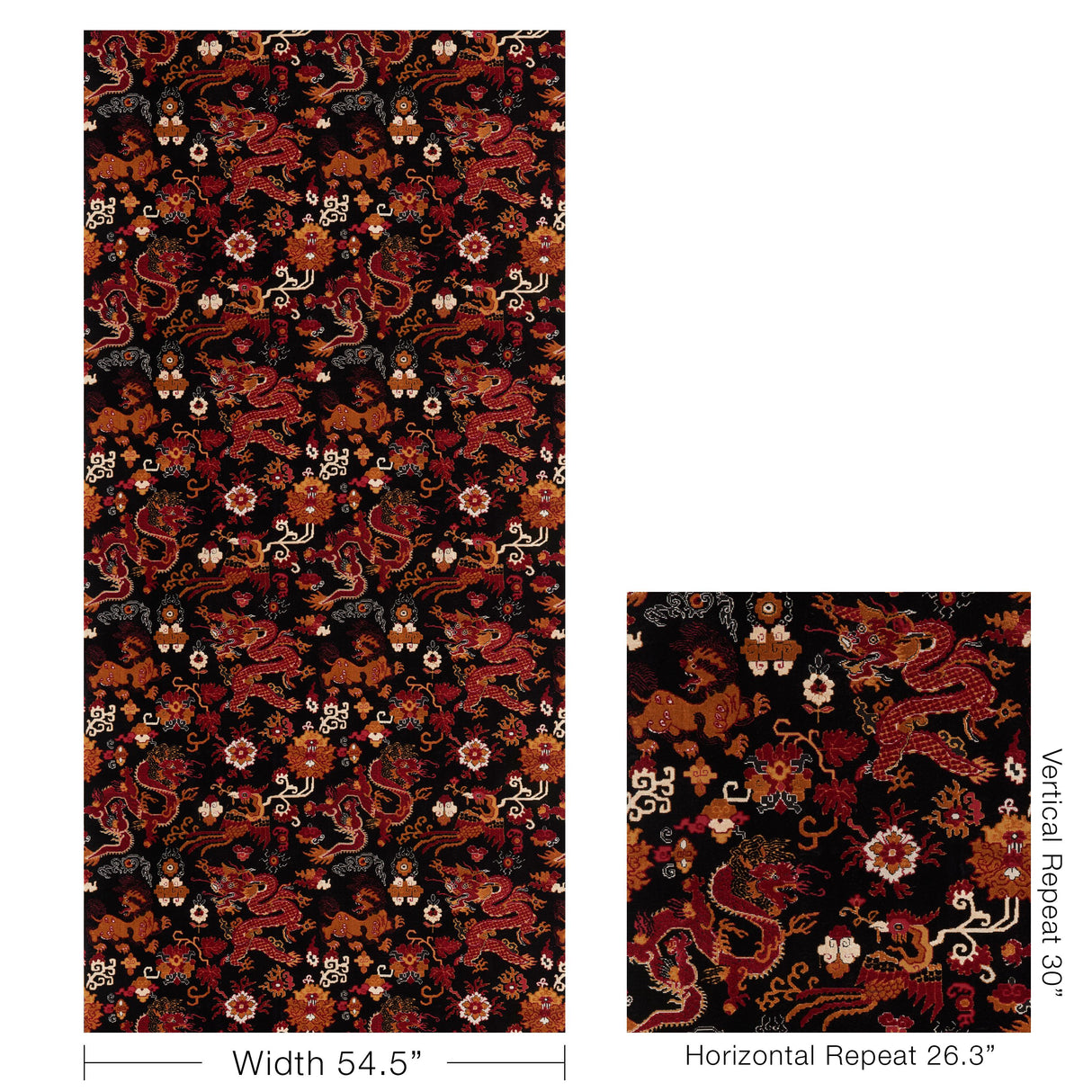 Brunschwig & Fils LE DRAGON VELVET NOIR Upholstery Fabric