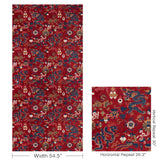 Brunschwig & Fils LE DRAGON VELVET RED/BLUE Upholstery Fabric