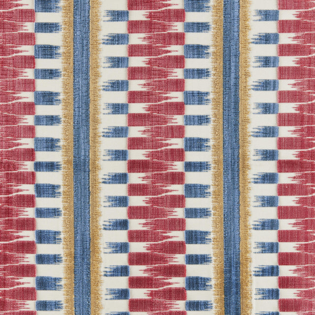 Brunschwig & Fils FLAMME VELVET RED/BLUE Upholstery Fabric