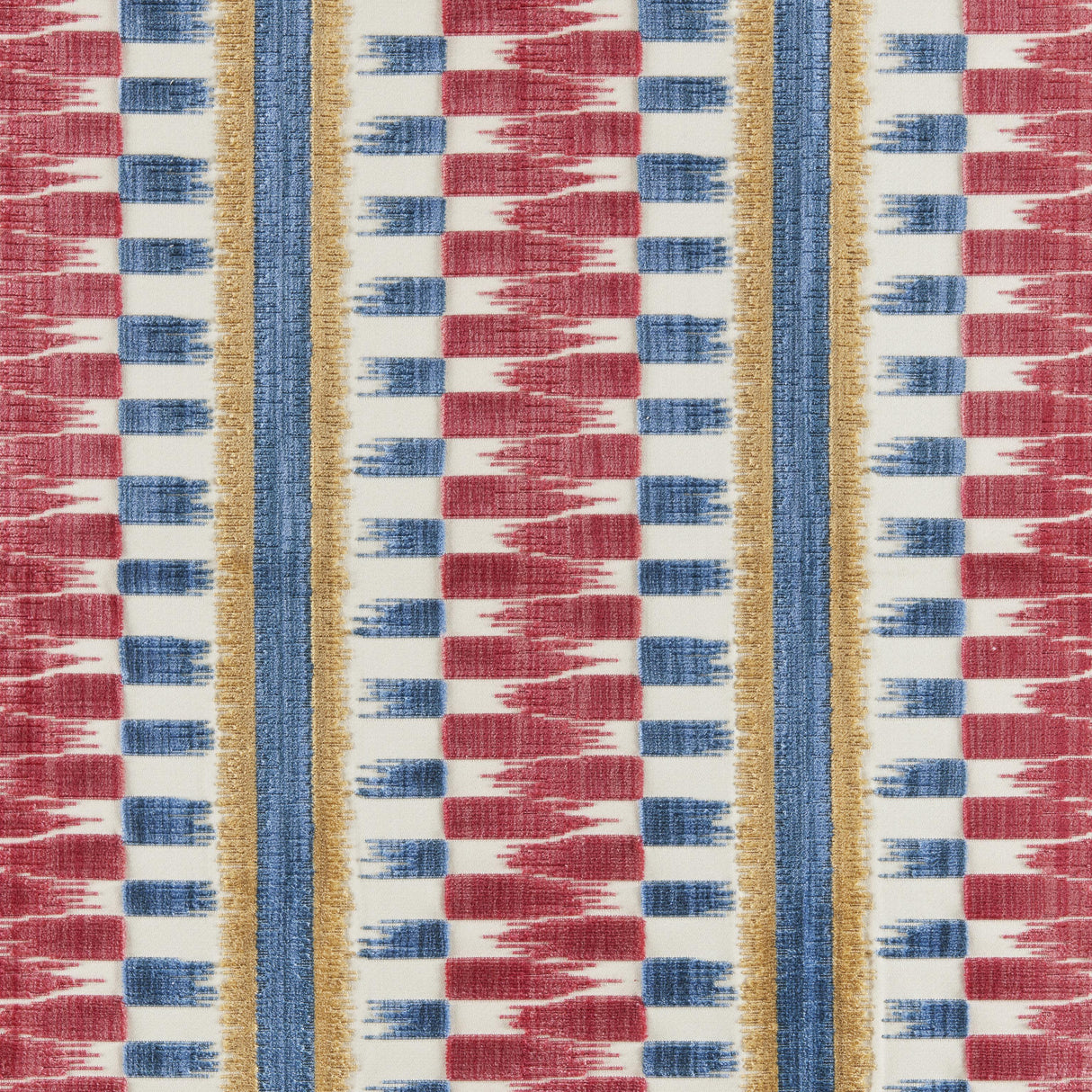 Brunschwig & Fils FLAMME VELVET RED/BLUE Upholstery Fabric