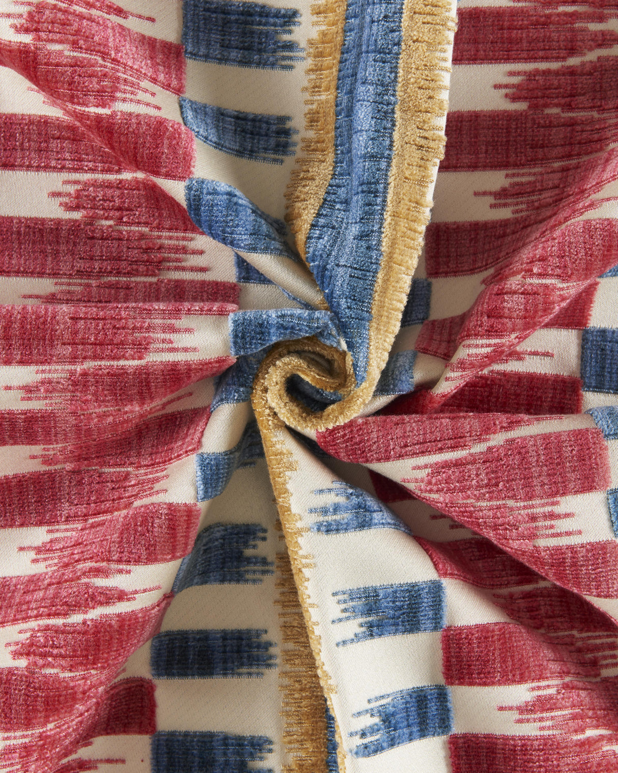 Brunschwig & Fils FLAMME VELVET RED/BLUE Upholstery Fabric