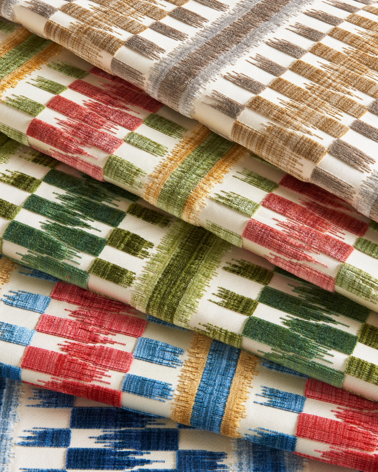 Brunschwig & Fils FLAMME VELVET RED/BLUE Upholstery Fabric