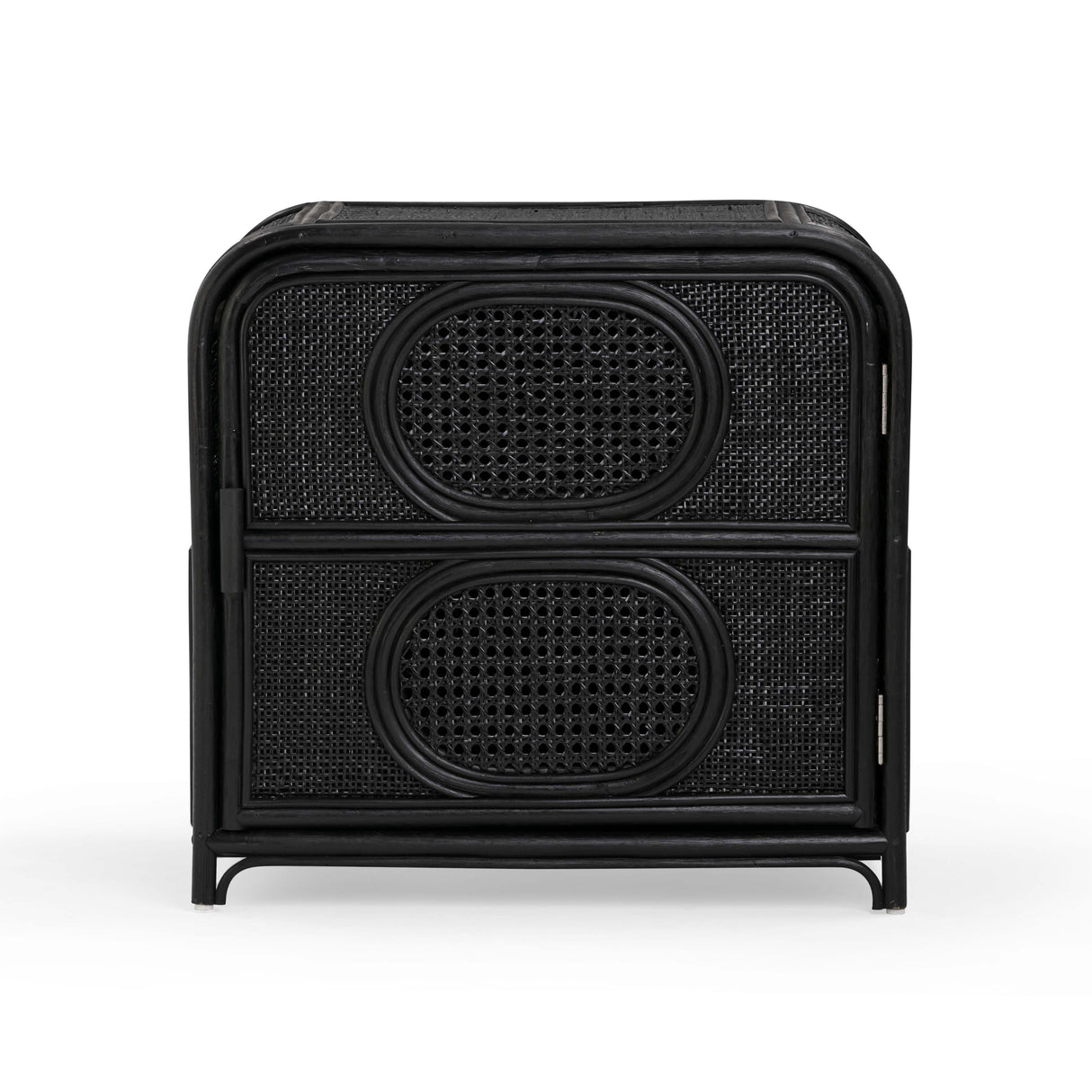 TOV Tina Black Rattan Nightstand