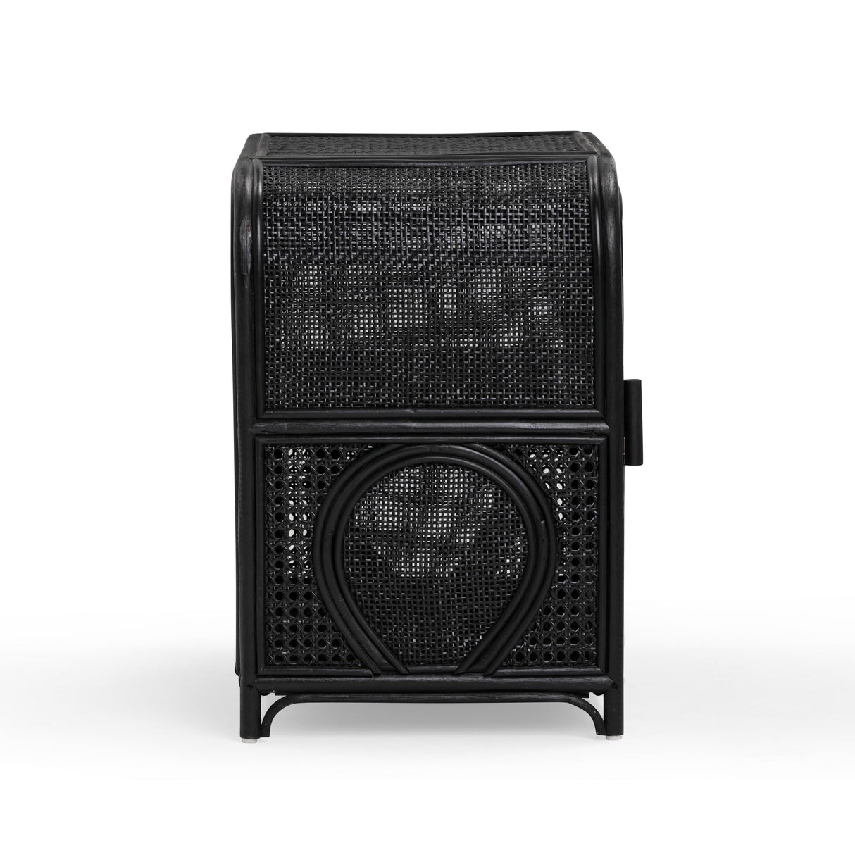 TOV Tina Black Rattan Nightstand