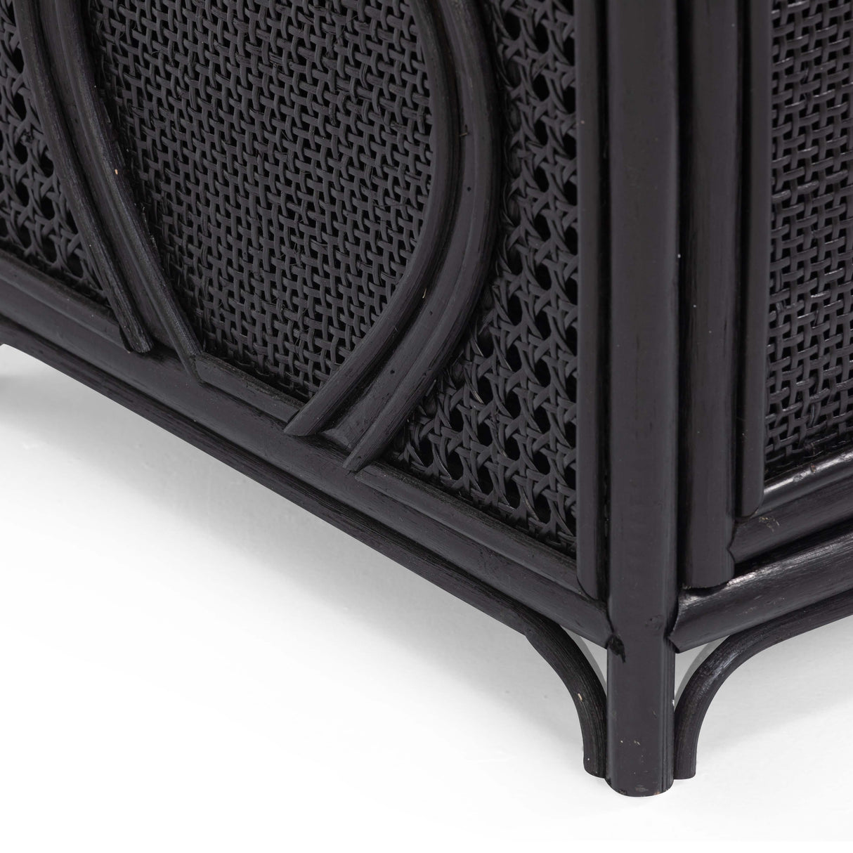 TOV Tina Black Rattan Nightstand