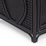 TOV Tina Black Rattan Nightstand