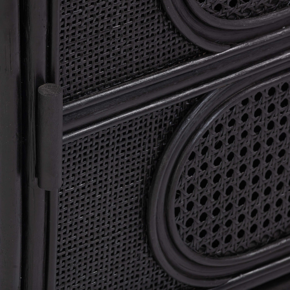 TOV Tina Black Rattan Nightstand