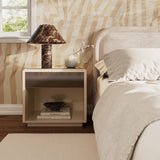 TOV Martha Taupe Mirrored Nightstand