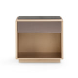 TOV Martha Taupe Mirrored Nightstand