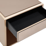TOV Martha Taupe Mirrored Nightstand