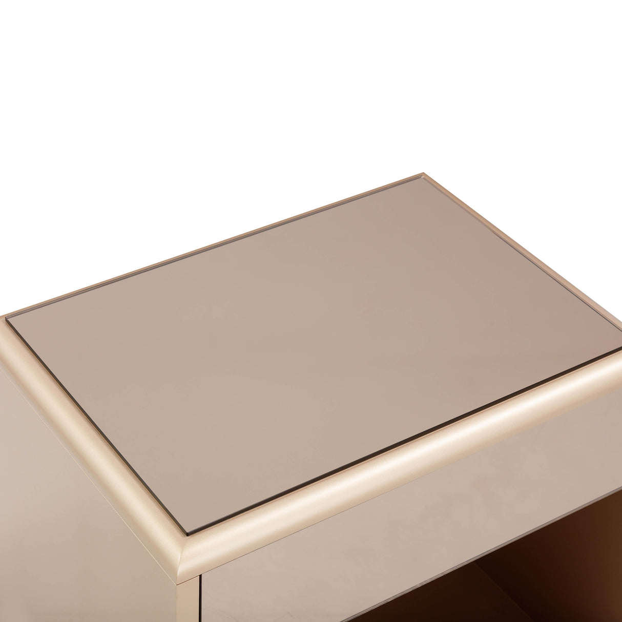 TOV Martha Taupe Mirrored Nightstand