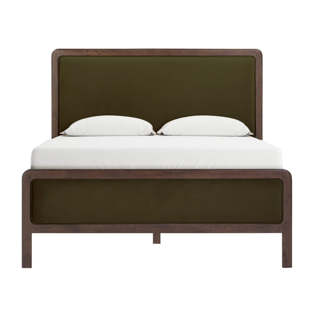 TOV Hella Forest Green Velvet Queen Bed