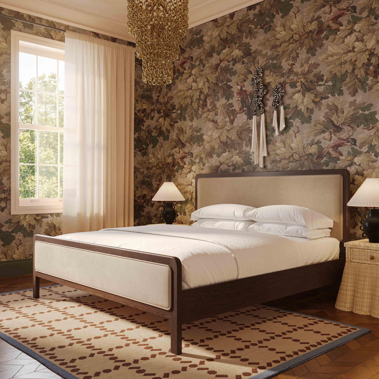 TOV Hella Taupe Velvet Queen Bed