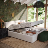 TOV Meena Cream Upcycled Linen Storage King Bed