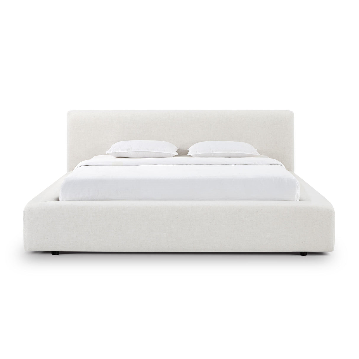 TOV Meena Cream Upcycled Linen Storage King Bed