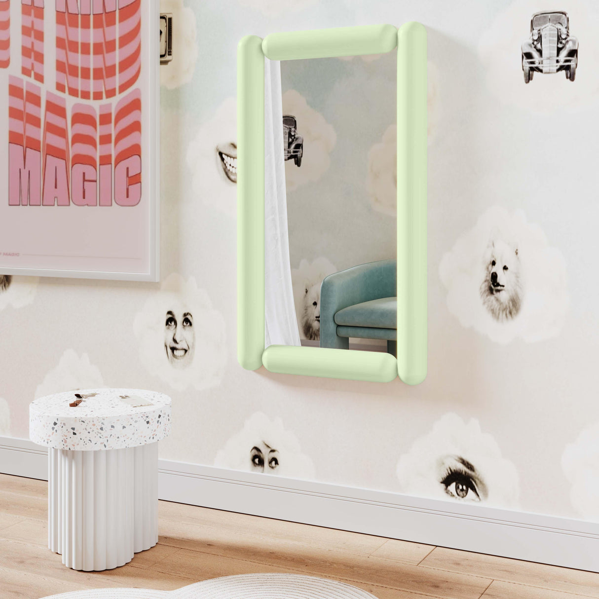 TOV Cozzi Mint Green Wall Mirror
