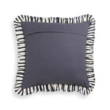 TOV Alessia Navy Striped Ruffle 20 inch Square Accent Pillow - COVER Cover