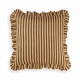 TOV Alessia Taupe Striped Ruffle 20 inch Square Accent Pillow - COVER Cover
