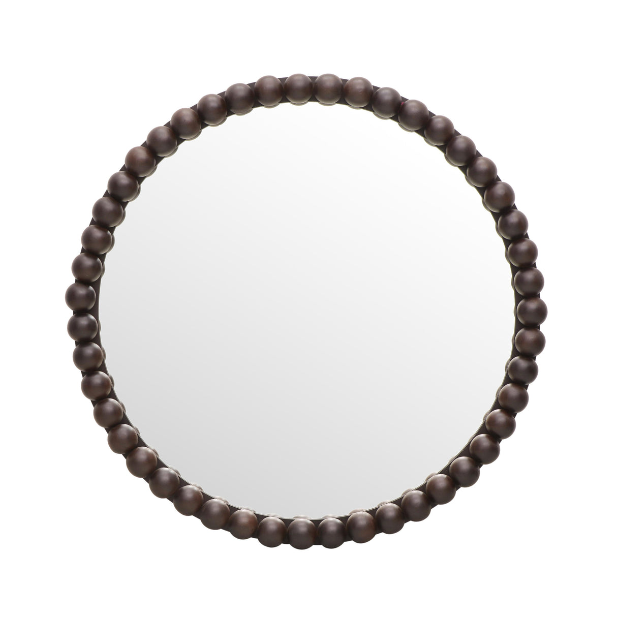 TOV Baria Walnut Finish Round Wall Mirror